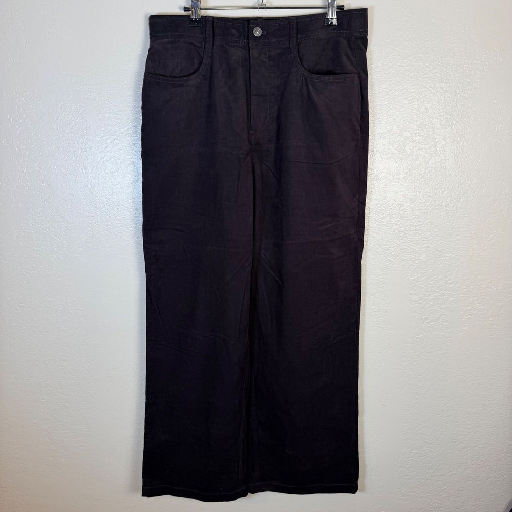 NEW $79 Calvin Klein Womens 28R Espresso Brown Wide Leg Corduroy Pants Academia